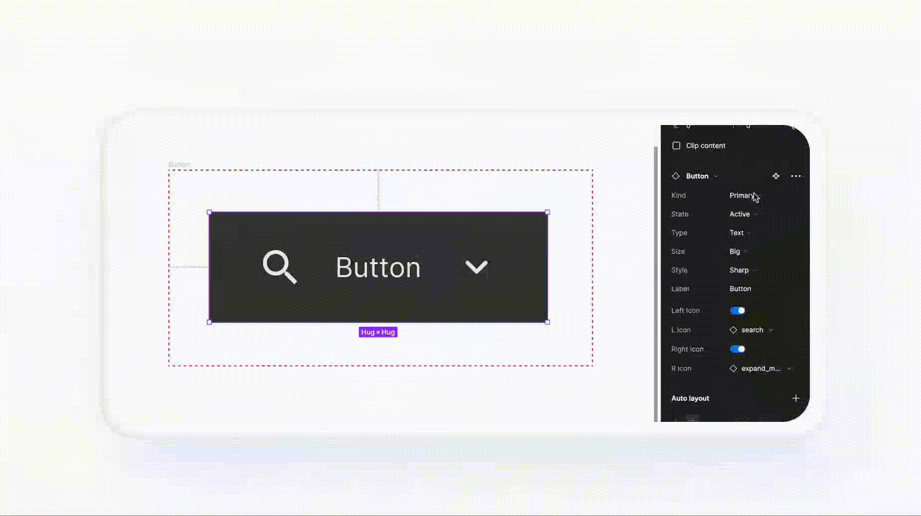 Button different component types