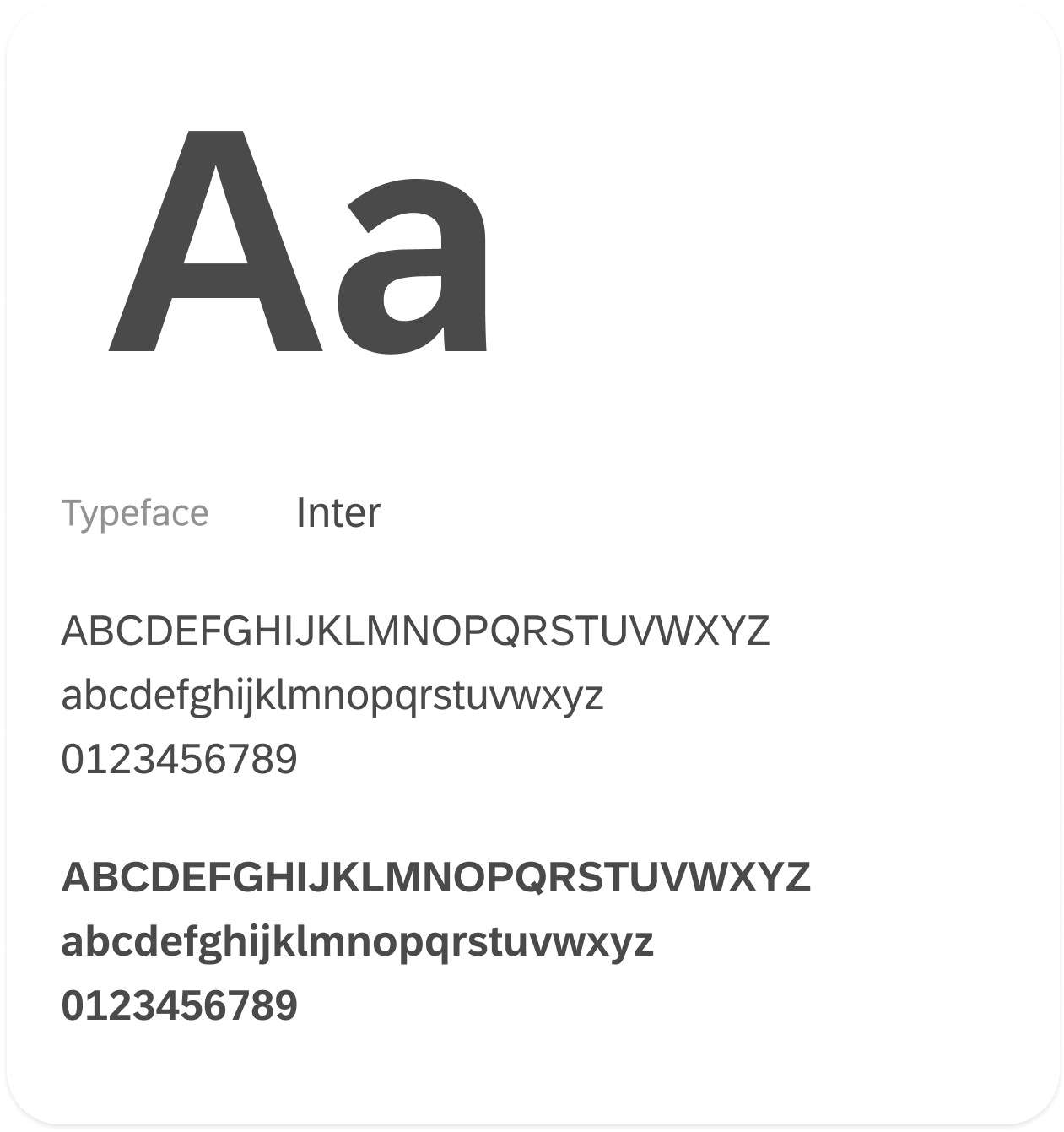 Font used Inter