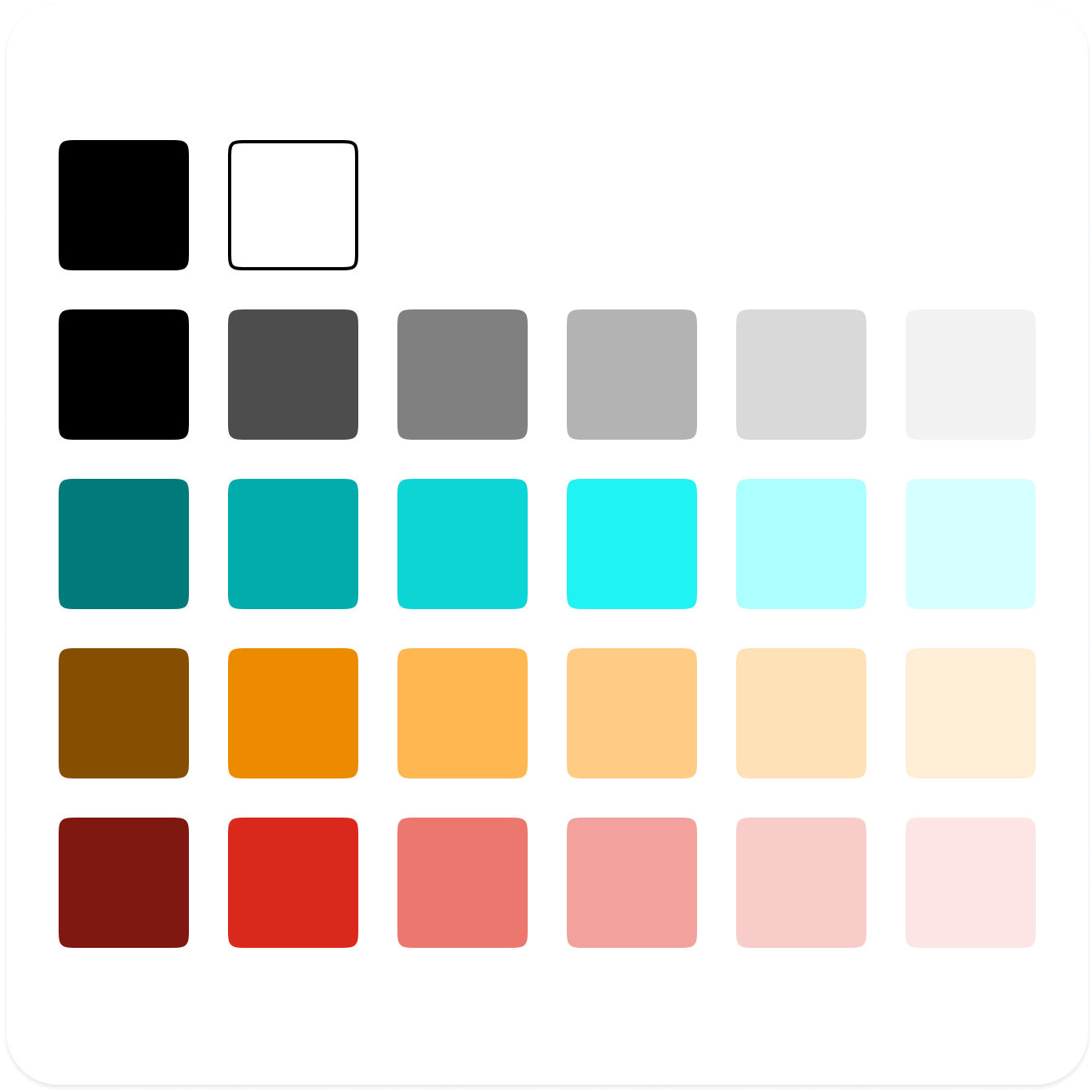 Color pallet for dashboard